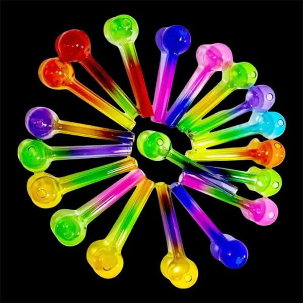 10cm Cheapest Colorful Pyrex Glass Oil Burner Pipe glass tube smoking pipes tobcco herb glass oil nails