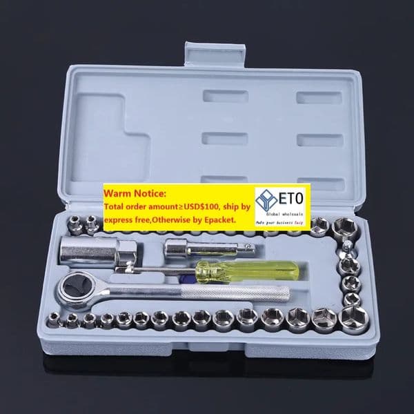 40pcs socket tool set manual multifunctional socket wrench set household mechanics automobile motorcycle repqir tools socket spanner ZZ