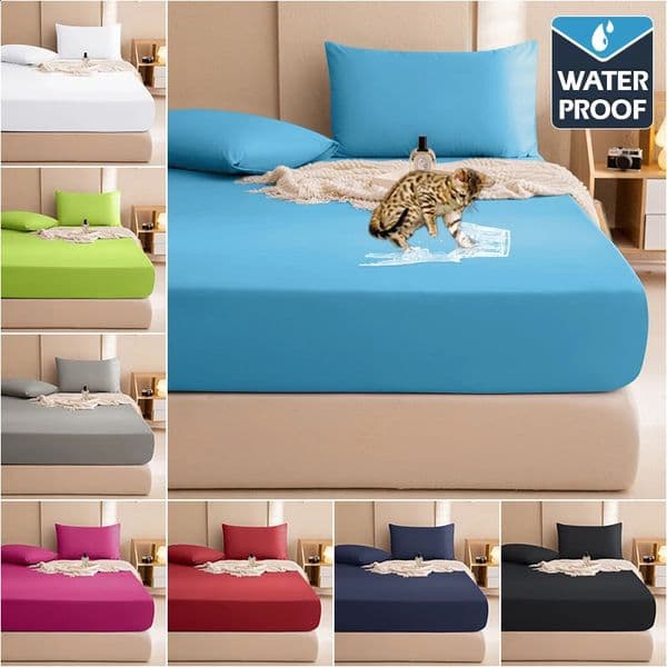 Safe Waterproof Mattress Cover Soft Comfortable Breathable Bed Cover With Elastic Band Fit Machine Washable Single Double Size 250805
