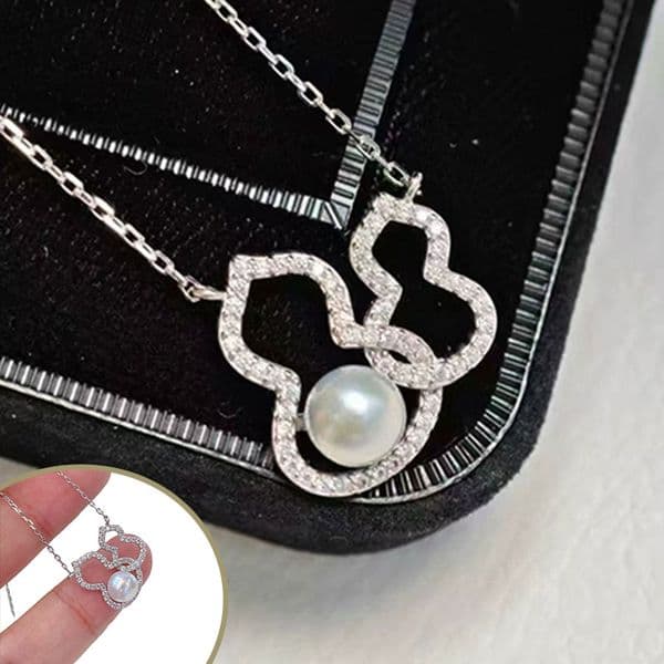 Luxurious Gourd Pendant Necklace Set with Natural Freshwater Pearls and Elegant Jewelry Suitable for Womens Daily Wear as Party Gifts