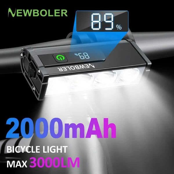 Brand New Bicycle Light Front 2000mAh Bike Light 3000 Lumen Waterproof Flashlight USB Charging MTB Road Cycling Lamp Accessories Z250809
