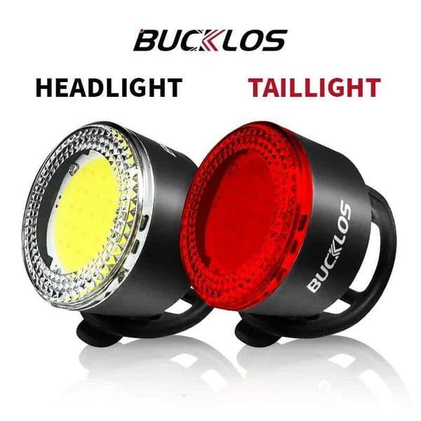 Bucklos Bicycle Light Set Highlight Cob Led Front Rear Lamp Waterproof Usb Rechargeable Bike Taillights Cycling Safety Headlight Z250809