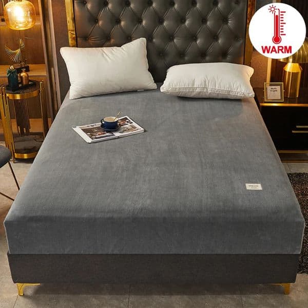 Sheet Super Soft Warm Flannel Solid Bed Fitted Sheet - Cozy Single or Double Bedding Perfect for a Nights Sleep 250805