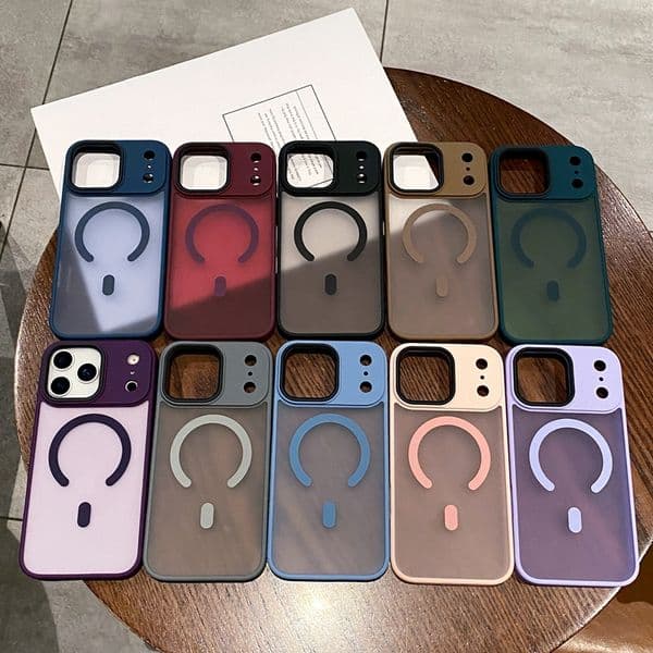 Luxury Magnetic Wireless Charging Cases For Iphone 17 Air 16 15 14 Plus 13 Pro Max 12 11 Skin Feel Hybrid Hit Color Hard PC Plastic TPU Matte Frosted Magnet