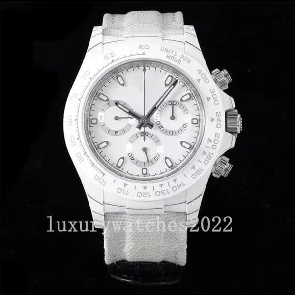 Super Edition Mens Watch DIW Factory CAL.4130 Movement Mechanical Automatic Cosmograph DiW Carbon Fiber Bezel Chronograph Waterproof Luminous Men Watches