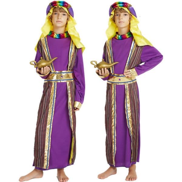 Halloween Cosplay Children's Boys and Arabian Costumes Girls Jasmine Princess Dress Luxurious Aladdin Annual Performance