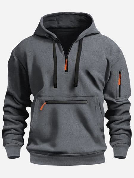 2025 Multi Pocket Zipper Fleece Hooded Casual Shirt for Men and Women Plus Size Loose Pullover Fashion Sweatshirt top SXXXL 250729