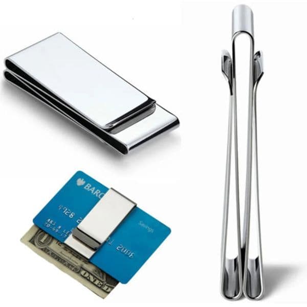 Double Sided Metal Wallet Credit Card Money Holder Stainless Steel Silver Slim Cash Clip Clamp Purse MenWomen ID 250804