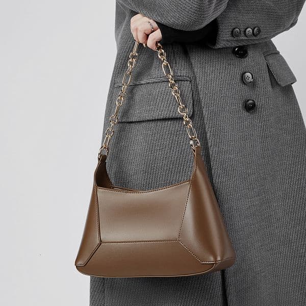 Spring Summer New Fashion Underarm Baguette Versatile Genuine Leather Niche Simple Crossbody Commuter Shoulder Bag For Women