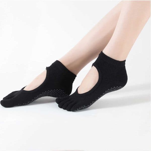 Women Yoga Socks Professional Gym Fitness Pilates Dance Ballet Socks Breathable Backless Five Toe Separated Anti Slip Sport Socks XJ250809