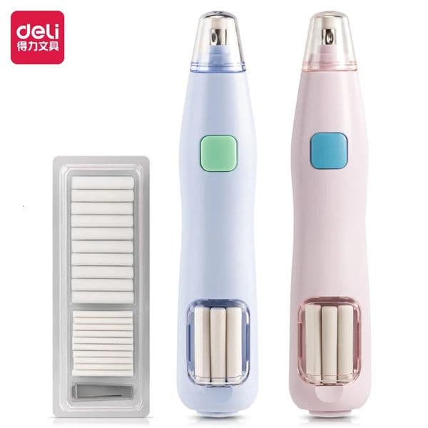 Deli Electric Rubber Pen Automatic Eraser with Erasers Refills Battery Power for s Sketch Drawing Erasing Stationery Supplies 250806BJ