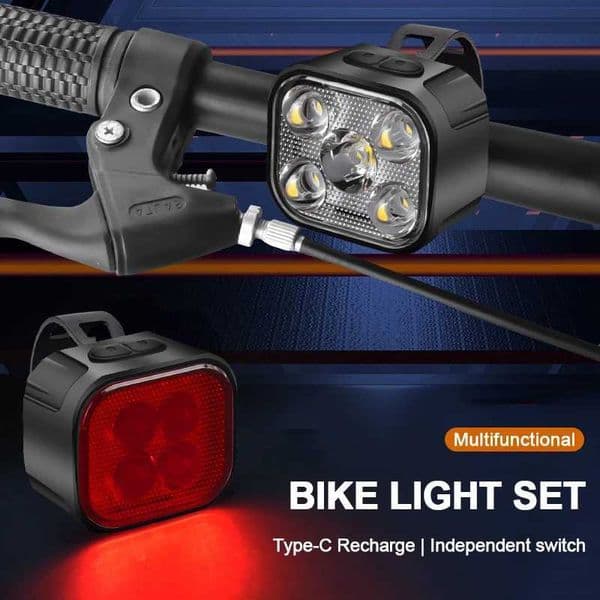 Bicycle Lights High Bright Cycling Lamp Front and Rear USB Rechargeable MTB Bike Headlight Taillight Waterproof Lantern Lighting Z250809