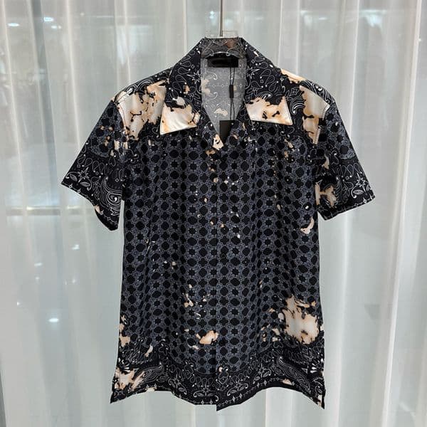 Mens Hawaiian Shirt Lapel Button Fashion Printing Short Sleeve Flower Casual Oversized Social Street Style Top