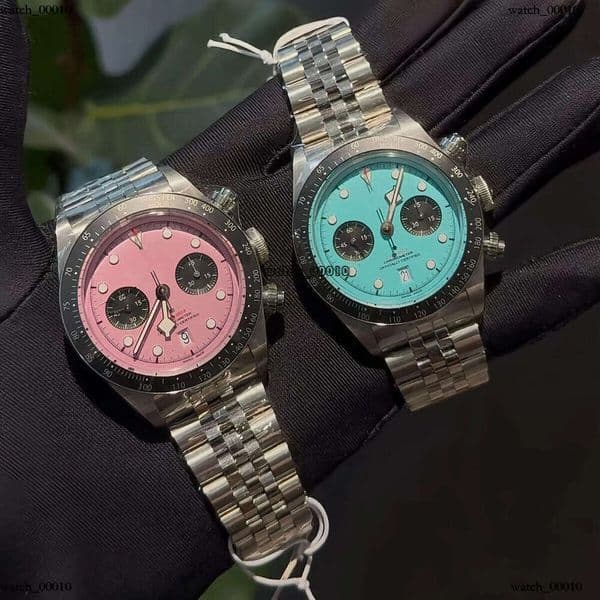 U1 Blue Pink Black Bay M79360N-0019 Luxury Mens Watch 41mm Automatic Chronograph Watch Sapphire Glass AAAAA Designer Watches for Men High Quality