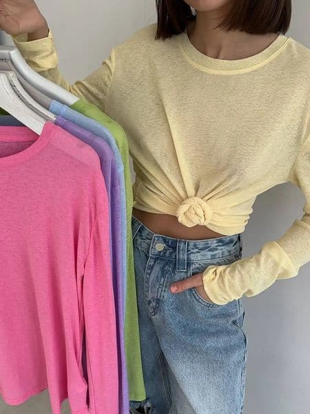 Hirsionsan 2025 Basic soft T Shirts Women Summer autumn Long Sleeves Loose Bottom Tees Ladies Casual Knitted Soft Woman Tops 250804