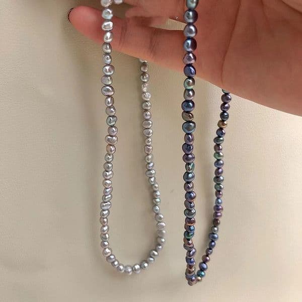 Natural colorful freshwater pearl necklace for women, Korean version, niche, light luxury, collarbone chain, neckchain, Instagram retro bracelet, bracelet