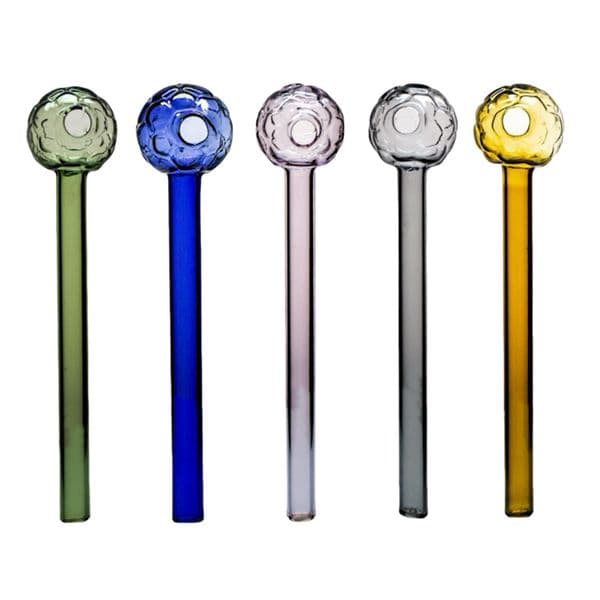 50pcs 10cm 25mm ball bowl Pyrex Glass Oil Burner Pipe Tobcco Dry Herb Colorful Water Hand Pipes Smoking Accessories Glass Tube