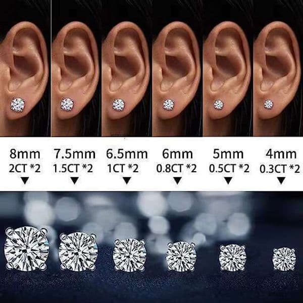 Ice out pure sier women's and men's jewelry 1CT 2CT screw VVS silica earrings aaa