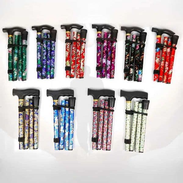Telescopic Trekking Stick Walking Cane Trusty Hiking Polishing Folding Stick Walking Stick for Elder Crutches Rubber Tip Accessories Z250809 Z260508