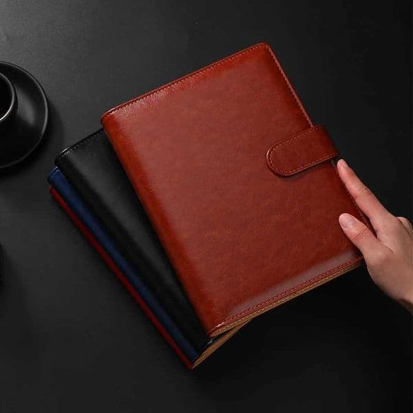 wholesale Luxury Retro Leather Notebook A5 Cover with Pen Holder Buckle Loose Leaf Diary Office Diary Travel Manual Sketchbook Z250809 L260515