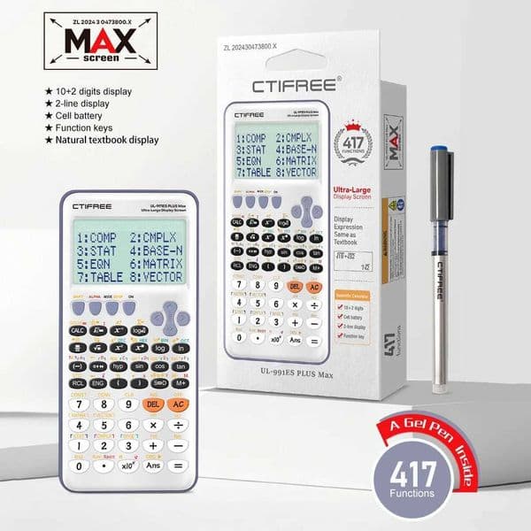 Free water-based pen - large screen scientific function calculator - 417 functions are very suitable for offices and students. W250809