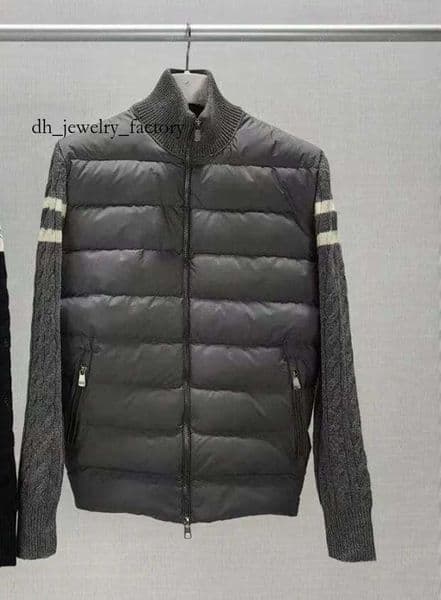 2025 Designer Women Down Parkas Men Embroidered Badge Stand Collar Knitted Splice Sweater Lightweight Down Jacket Sweater Casual Jacket Fluffy Coat Sweater eba d4c