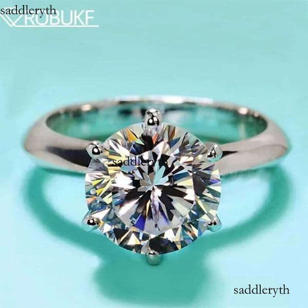 10CT 14mm Moissanite Engagement Ring With GRA Certified Classic Lab Dia Promise Band Sterling Sier Jewelry for Women