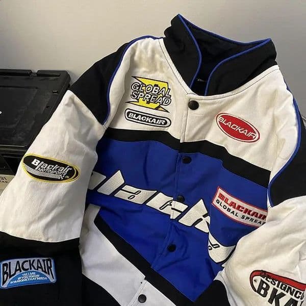 Retro Racing Jacket for Men High Street Motorcycle Spring Women Color Matching Baseball Coat Letter Print Top 250809