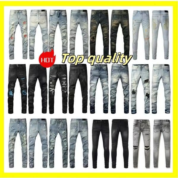 jeans purples Mens Trousers ksubi Denim Jeans Men Black Pants High-End Quality Straight Retro Ripped Biker Jean Slim Fit Y2K Street Hip Hop Rock Size 28-40