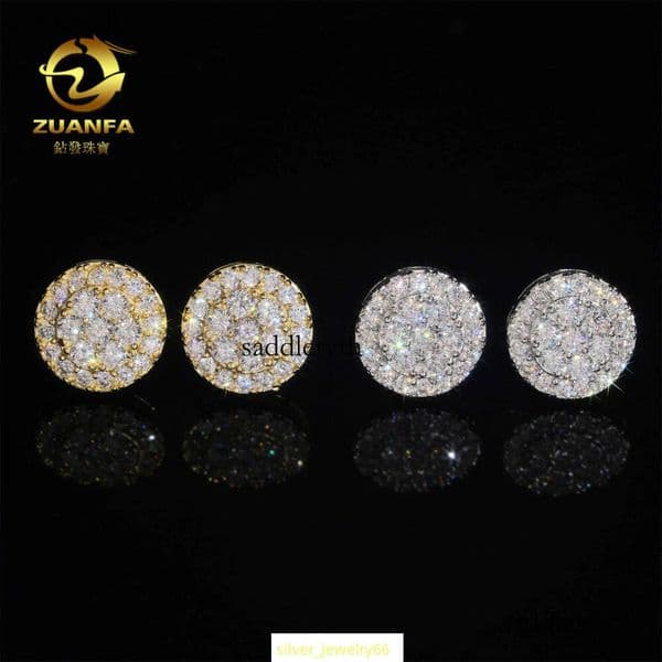 2024 new mens and womens creative flower hip-hop jewelry sier with Mozambique earrings
