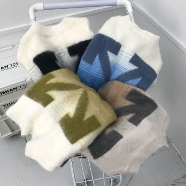 Y2k Gradient Color Dyeing men's Sweater Long-Sleeve Knit Casual Wear Women Sweater Round Neck Oversize Sweater