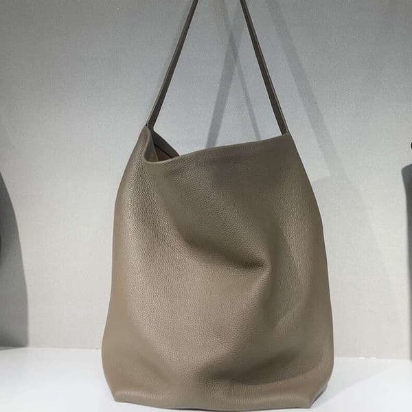 Genuine Leather Single Shoulder Ins Style Urban Simple Large Capacity Crossbody for Women Bucket Bag 2025 Autumn New Model