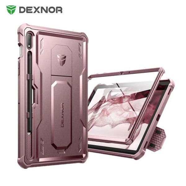 DEXNOR Case for Galaxy Tab S7 S8 with S Pen Holder Heavy Shockproof Full-Body Rugged Case with Built-in Screen Protector Z250811