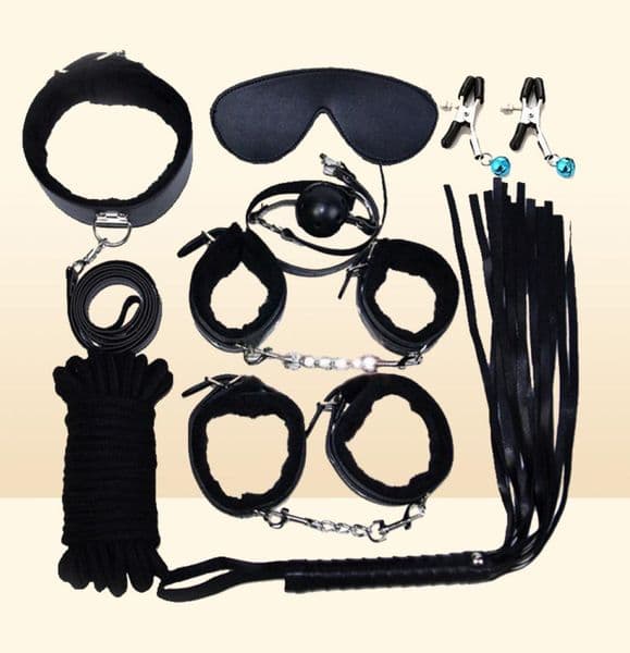 2025 new Adult Plush Fun Set - 10 Piece Bondage Kit for Couples | Leather Restraints & Bedroom Accessories Free shipping
