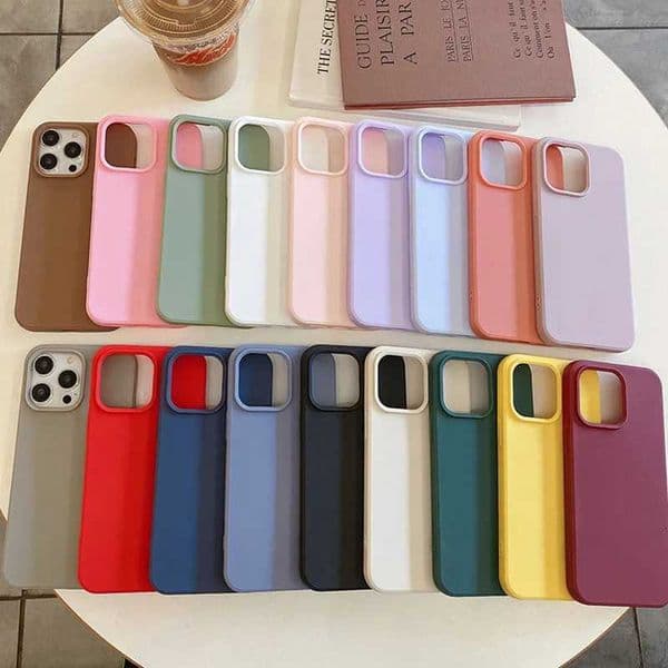 Luxury Frosted Soft Matte Silicone Solid Candy Color Case for 11 12 13 14 15 16 Pro Max X XS XR Shockproof Back CoverXJ250811