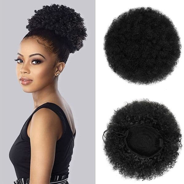 Afro Kinky Puff Hair Bun Drawstring Ponytail 8 Inch for Women Curly Extension New Popular Synthetic Hair