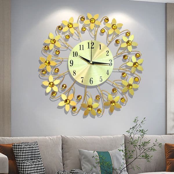 New Nordic Flower Petal Metal Iron Art Clock No Drilling Required Personalized Art Wall Decoration WYZ02