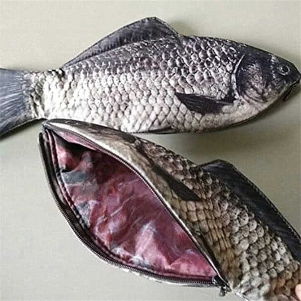 Pencil Case Fish Shaped Novelty Fish Pen Bag Fish Coin Purse Funny Pencil Case Gifts for Office Supply M250811