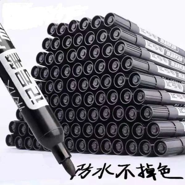 10PCS Permanent Markers Black Red Blue Ink Stationery Writing Pens for Tire Fabric Wood Leathern Art Graffiti Marker Pen 250807