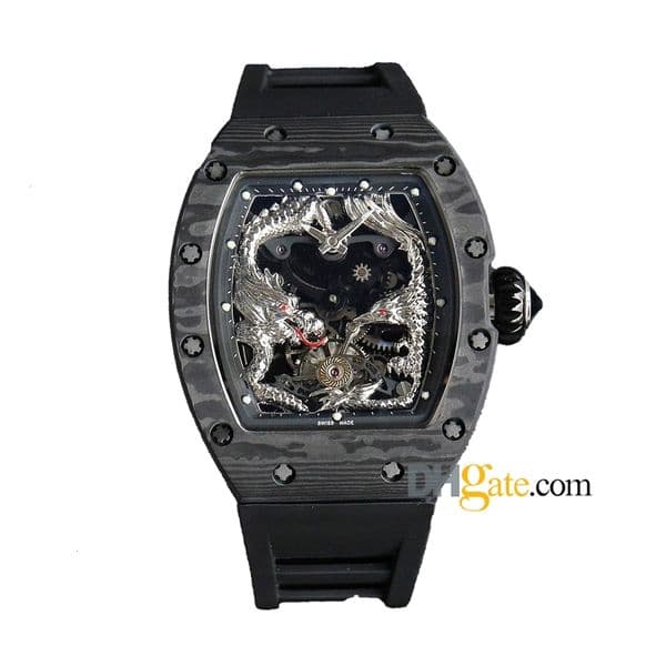 designer Coloured Watches Luxury AAAAAA Designer Watch Montres watch Men's hollow Carbon 57-01 Watch SUPERCLONE watch lightweight fiber 3b45