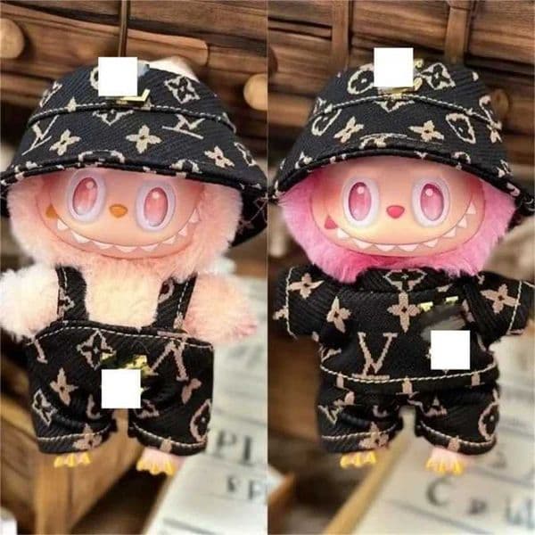 Labubu V1 V2 Cute DIY Luxury Clothing Noble Clothes Cartoon Animal Decoration Overall Matching Hat Decoration Excluding Dolls 12a