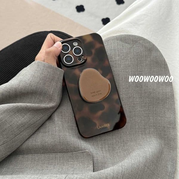 Stylish Personality Black Brown Amber Iceberg Pattern Magnetic With Holder Phone Cover Case for 16 15 14 13 12 Pro Max XJ250811