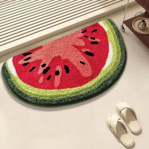 Fruit watermelon suction bathroom carpet cashmere toilet floor mat household non-slip 250806