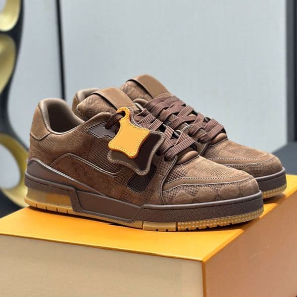 2026 Men sports shoe brand designer Trainer Sneaker Womens frosted calf leather casual shoes
