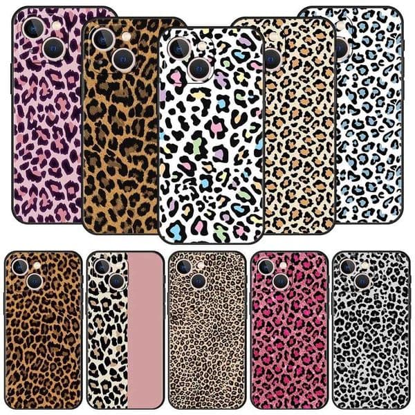 Leopard Cheetah Print Luxury Phone Case For 13 15 14 12 Mini 11 Pro MAX XR X SE XS 7 8 Plus Silicone Protection CoverXJ250811
