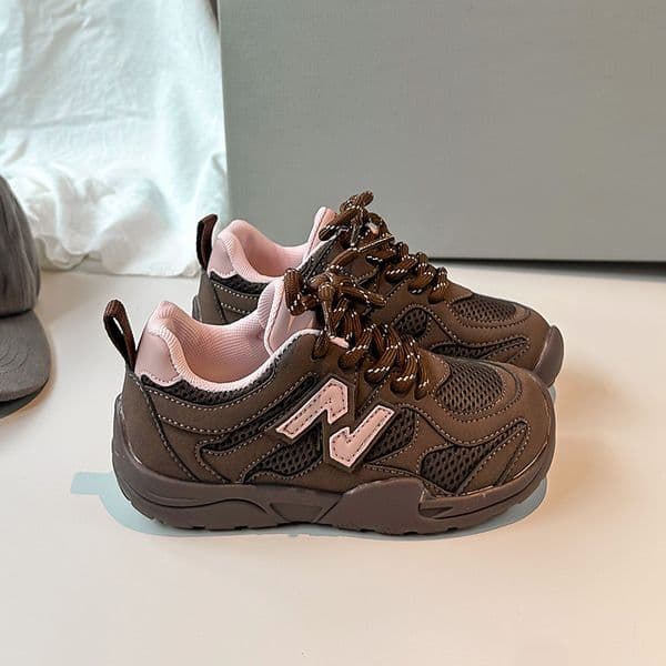 Childrens Sports Spring And Autumn Styles Girls Skate Casual Boys Breathable Double Mesh Military Training Shoes XJ260205