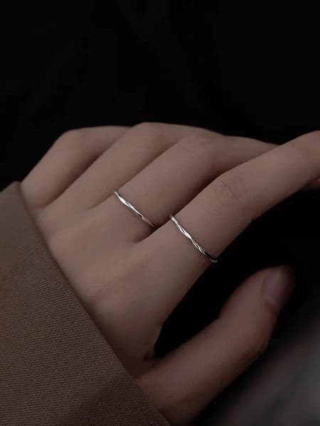 925 Sterling Silver Geometric bending Ring For Women Jewelry Finger Adjustable Open Ring For Party Birthday Gift 250805