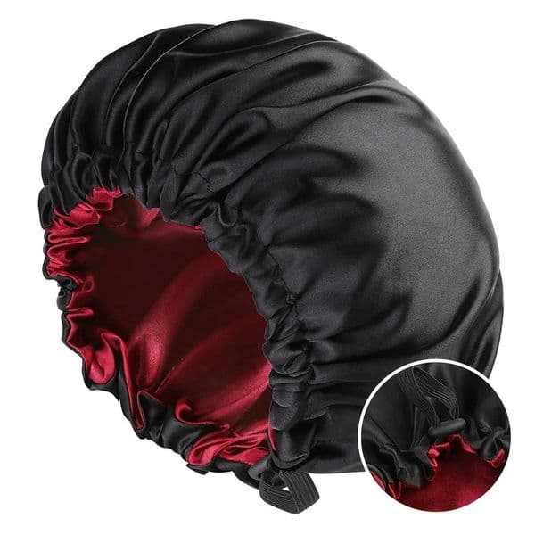 Satin Sleeping Cap Unisex for Men and Women Double Layer Nightcap Adjustable Reversible Button Elastic Sleep Night Hat Hair Care Bonnet XJ250812