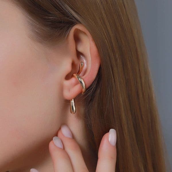 Ins Style Snake-Shaped Clip Without Holes Punk Hip-Hop Personality Spiral Alloy Simple Trendy Ear Accessories