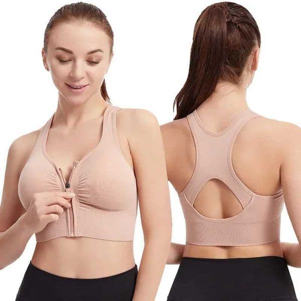 Hollow Sports Bras Front Zipper Push Up Wireless Bra For Women Shock-proof Running Vest Underwear Plus Size Lingerie Z250812